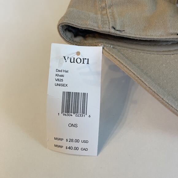VUORI V1 Dad Hat 2.0 in Bone Tan Unisex Baseball Strapback Cap Adjustable New - Picture 3 of 5